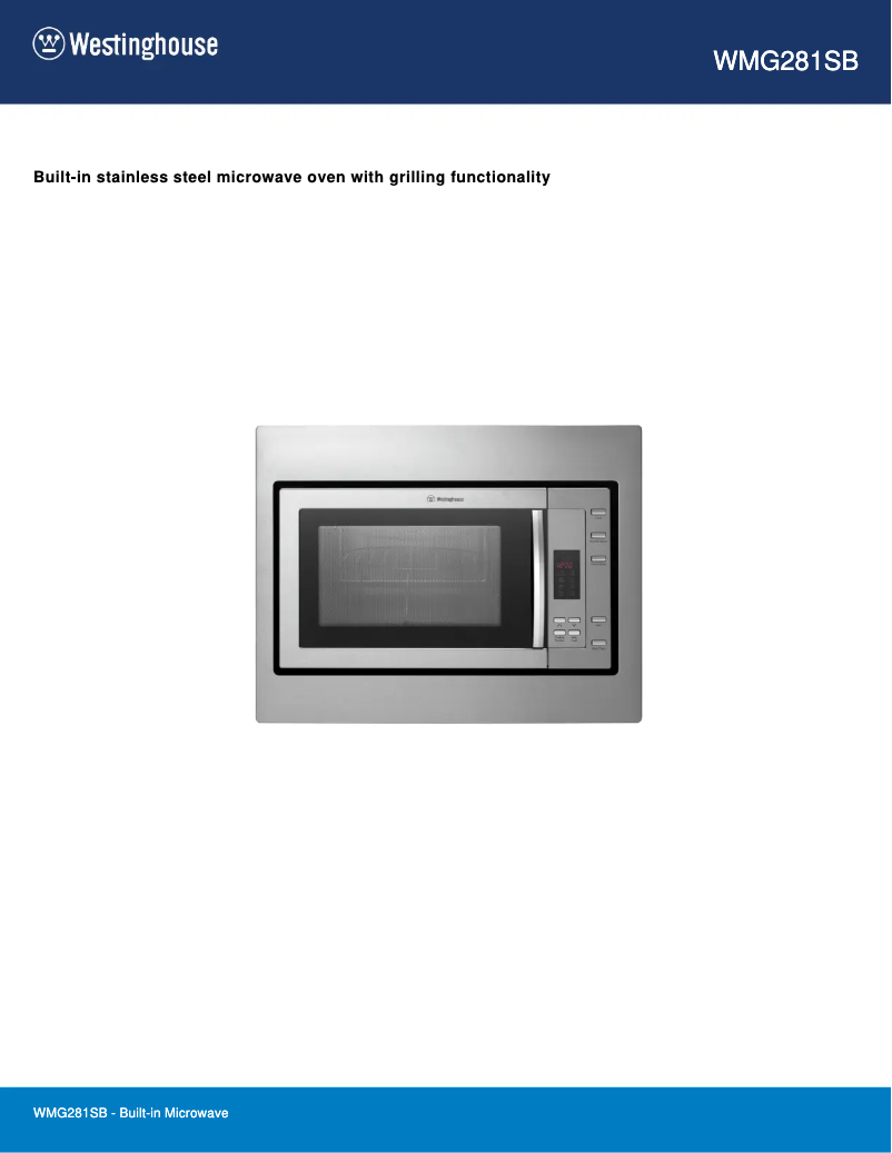 Image de la première page du manuel de l'appareil WMG281SB