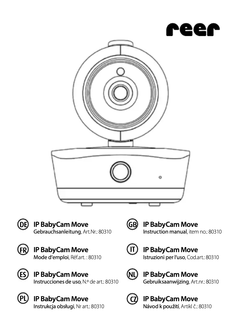 Page 1 of the manual User Manual Reer IP BabyCam Move 80310