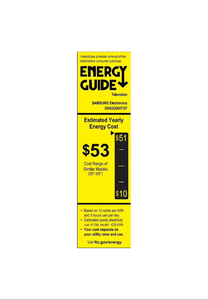 Page 1 of the manual Energy Label Samsung QN65Q900TSFXZA