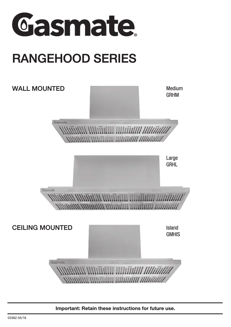 Page 1 of the manual User Manual Gasmate GRHL