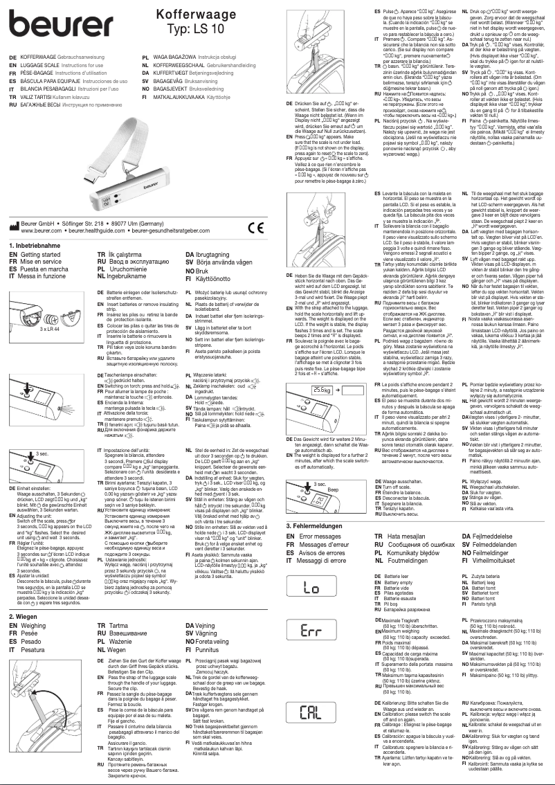 First page image of the manual for LS 10