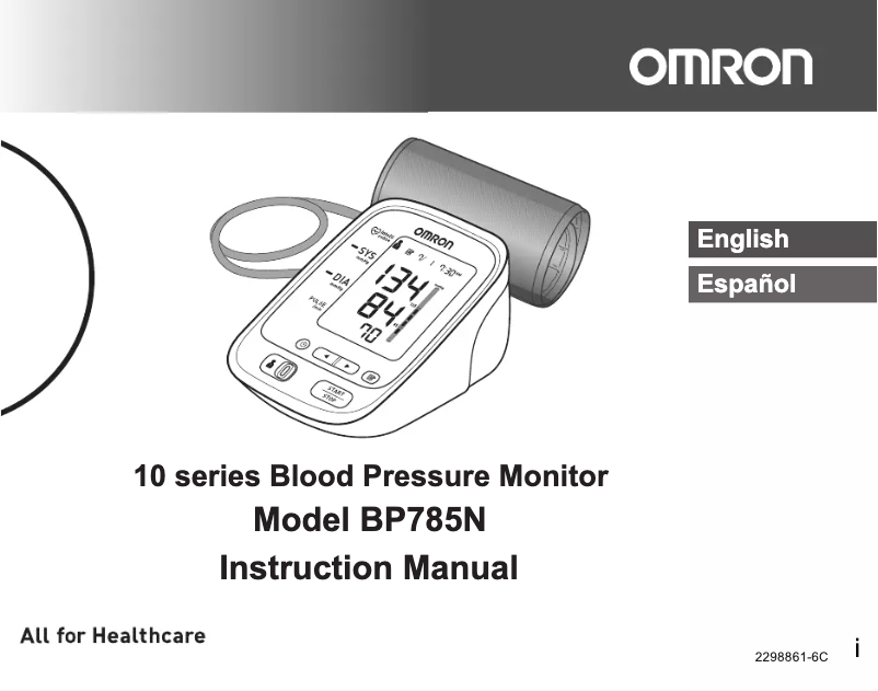 Page 1 of the manual User Manual Omron BP785N