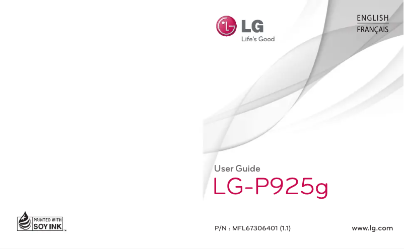 First page image of the manual for P925G