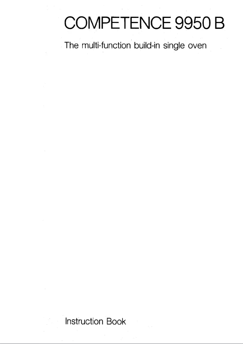 First page image of the manual for Competence 9950 B D3D