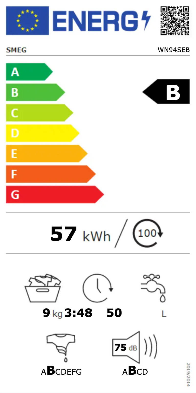 Page 1 of the manual User Manual Smeg WN94SEB