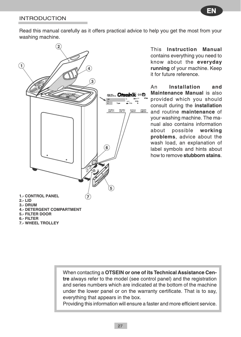 Page 1 of the manual User Manual Otsein LTO 129 A