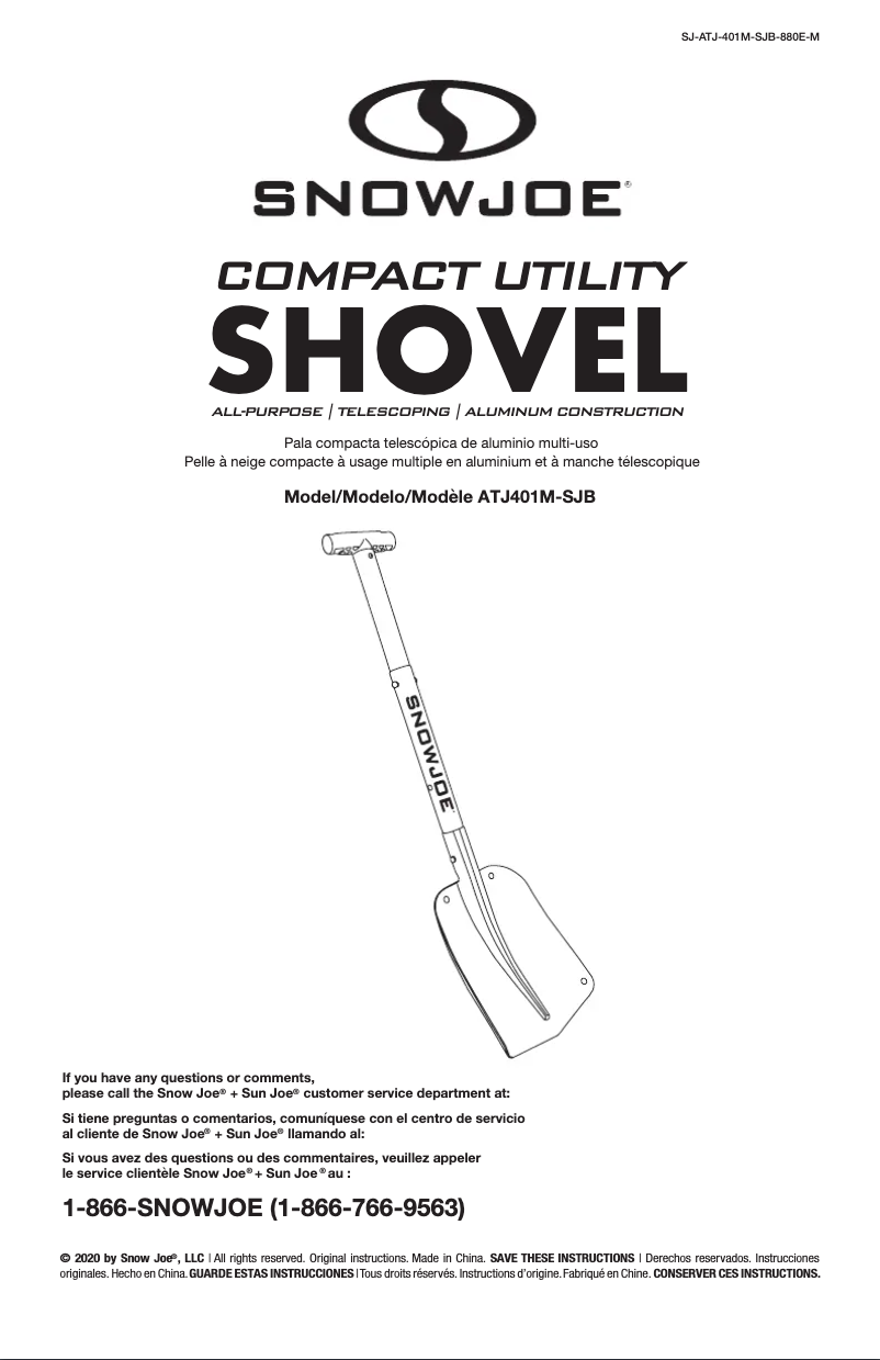Page 1 of the manual User Manual Snow Joe ATJ401M-SJB