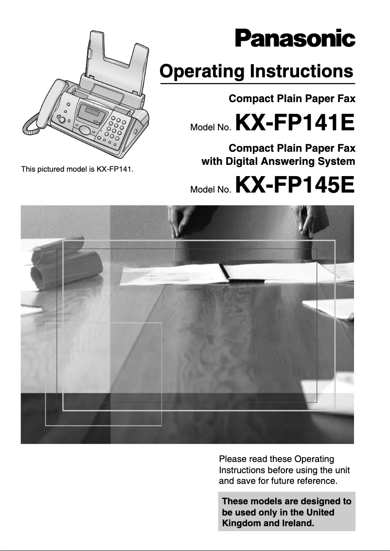 First page image of the manual for KX-FP145E