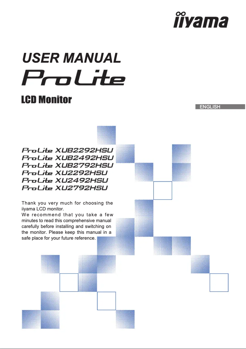 First page image of the manual for ProLite XU2492HSU