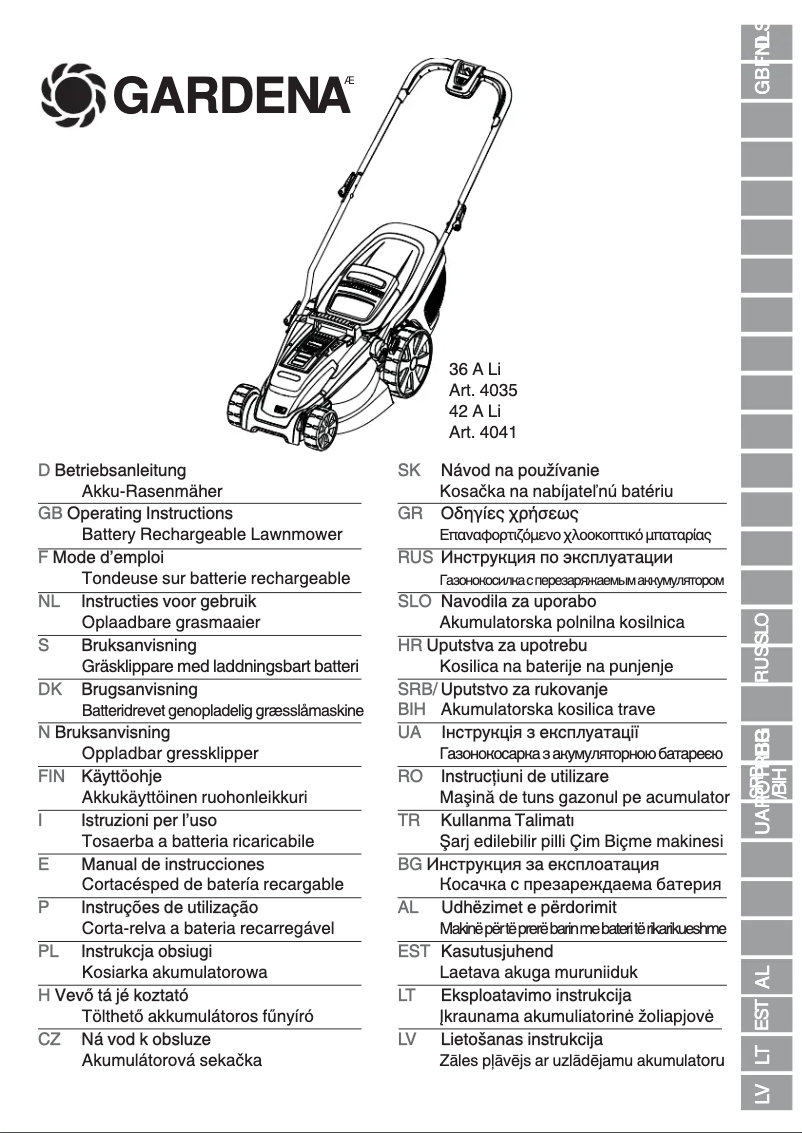First page image of the manual for PowerMax 42 A Li