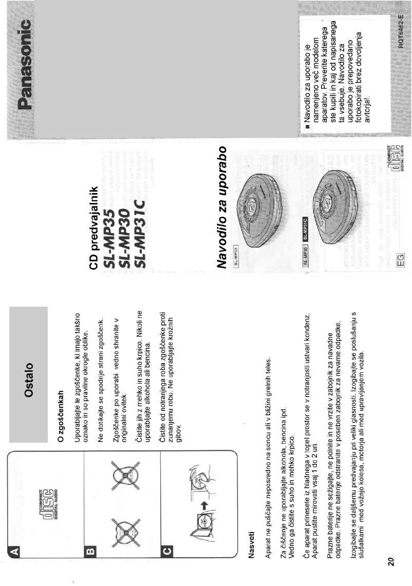 First page image of the manual for SL-MP35