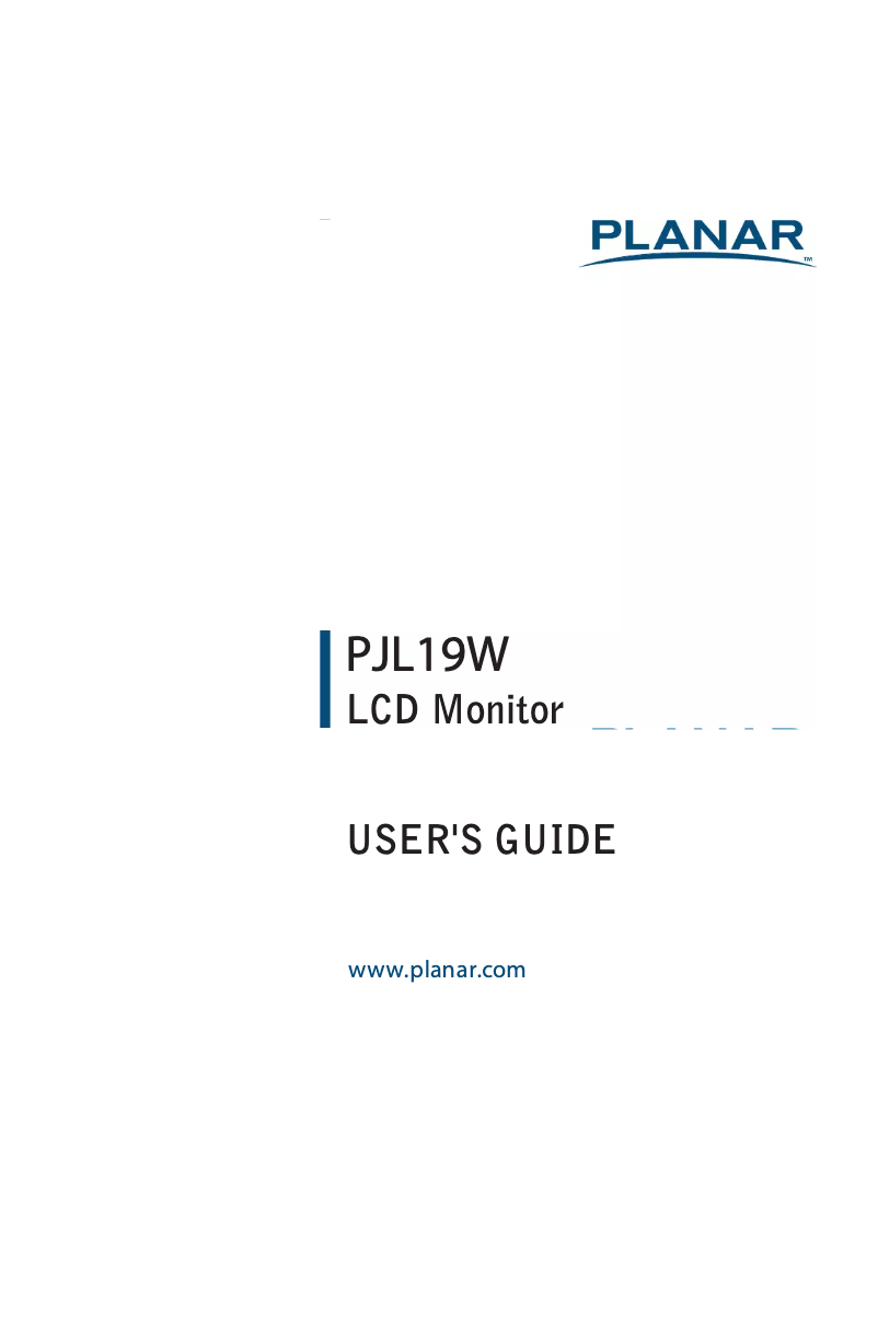 Page 1 of the manual User Manual Planar PJL19W