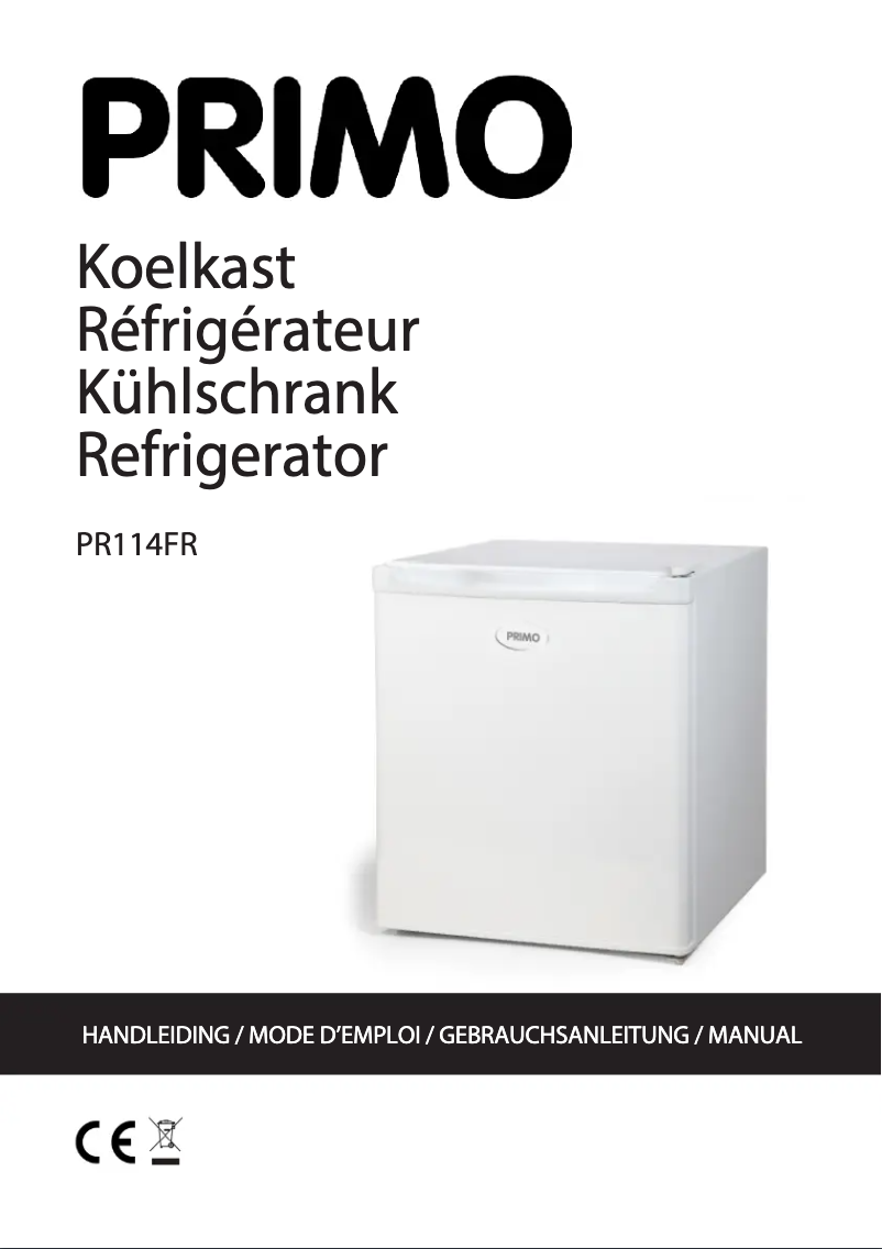 First page image of the manual for PR114FR