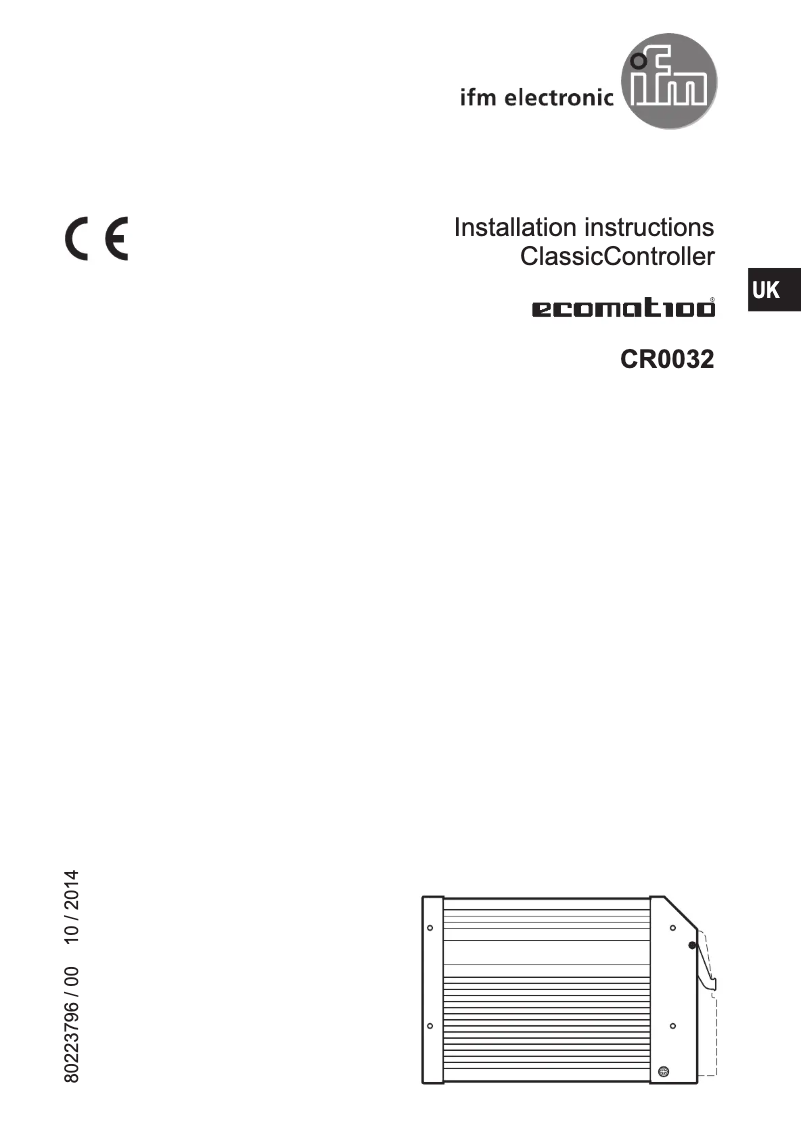 Page 1 of the manual User Manual IFM CR0032