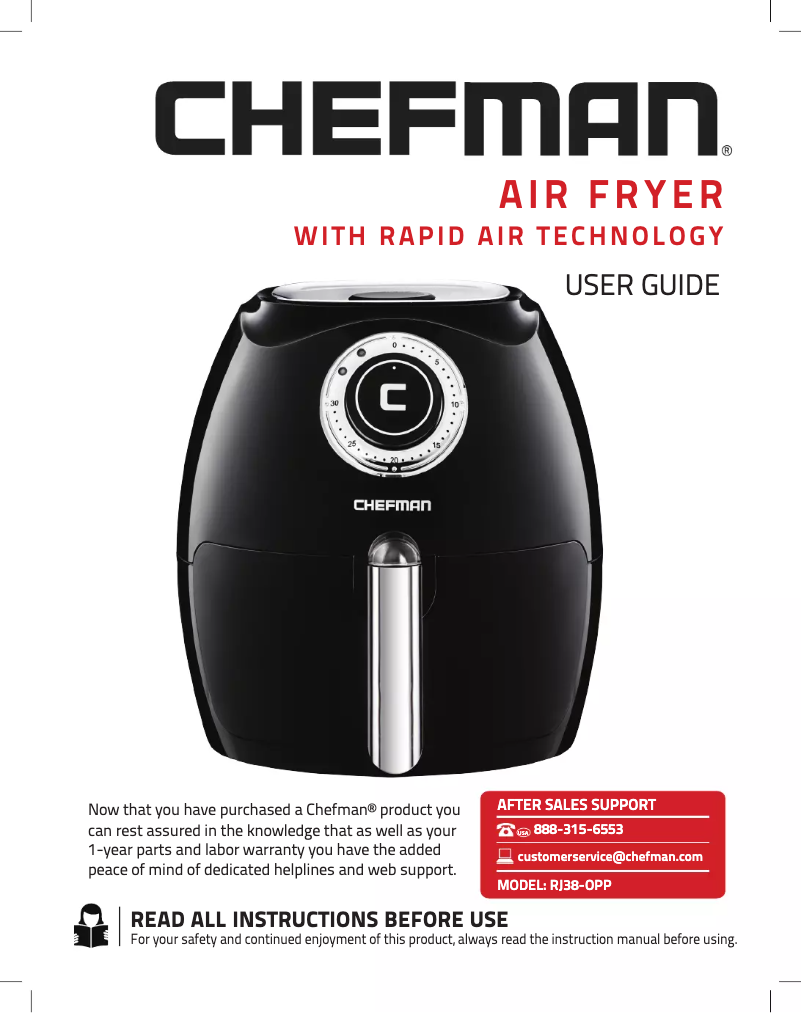 Page 1 of the manual User Manual Chefman RJ38-OPP