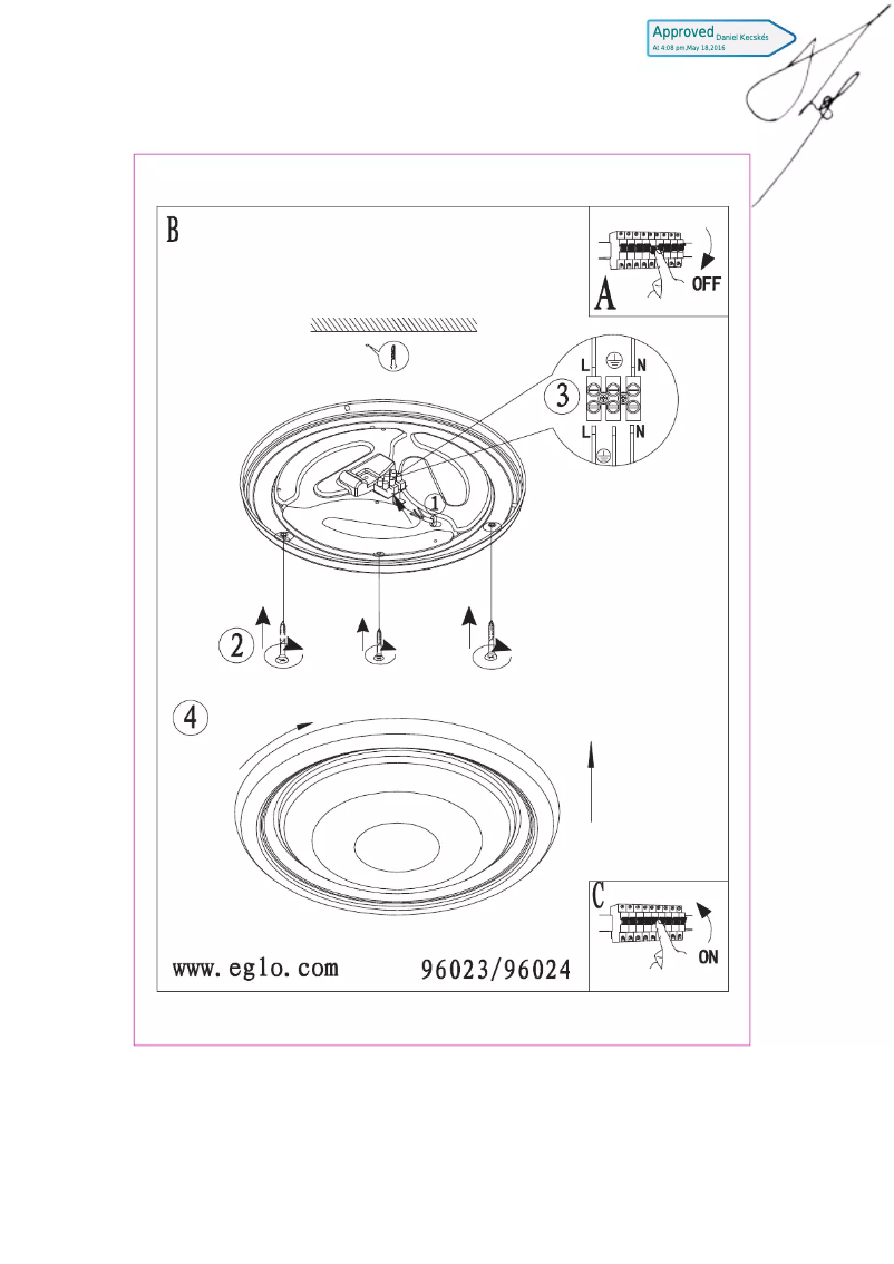 Page 1 of the manual User Manual Eglo Capasso