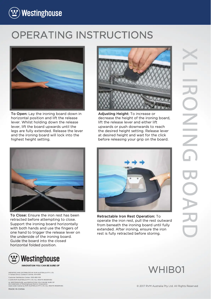 First page image of the manual for WHIB01