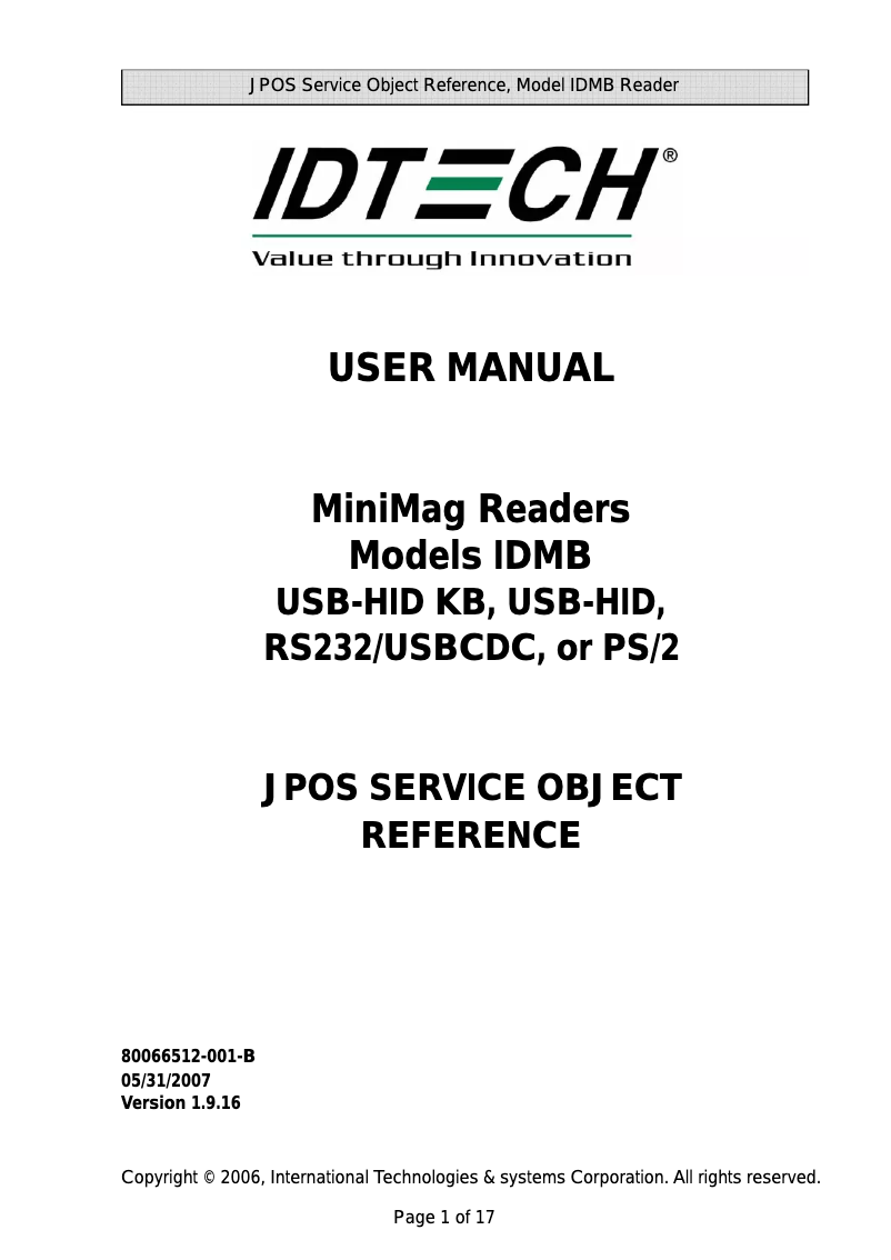 First page image of the manual for MiniMag Duo