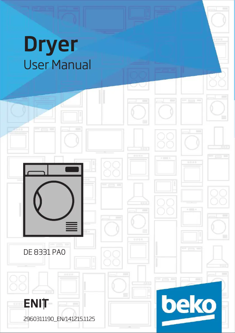 First page image of the manual for DE 8331 PAO