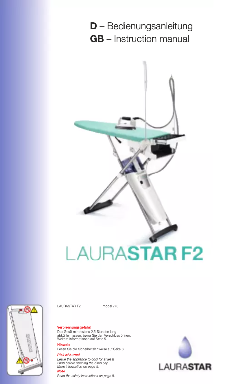 Page 1 of the manual User Manual Laurastar F2