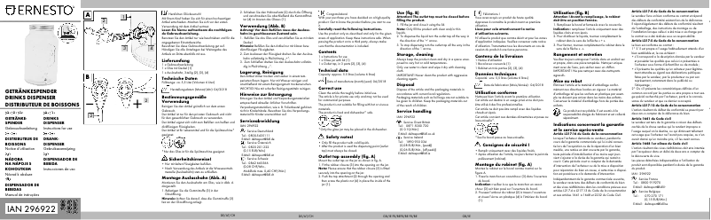 Page 1 de la notice Manuel utilisateur Ernesto GS-4853