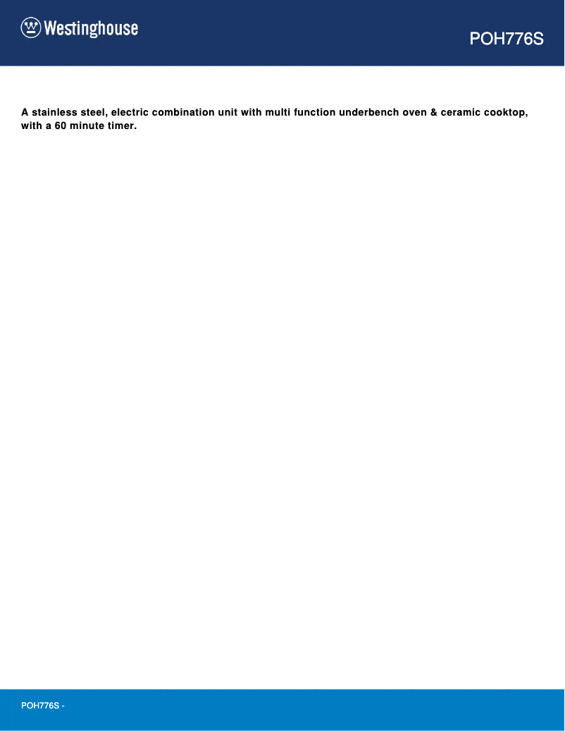 First page image of the manual for POH776S