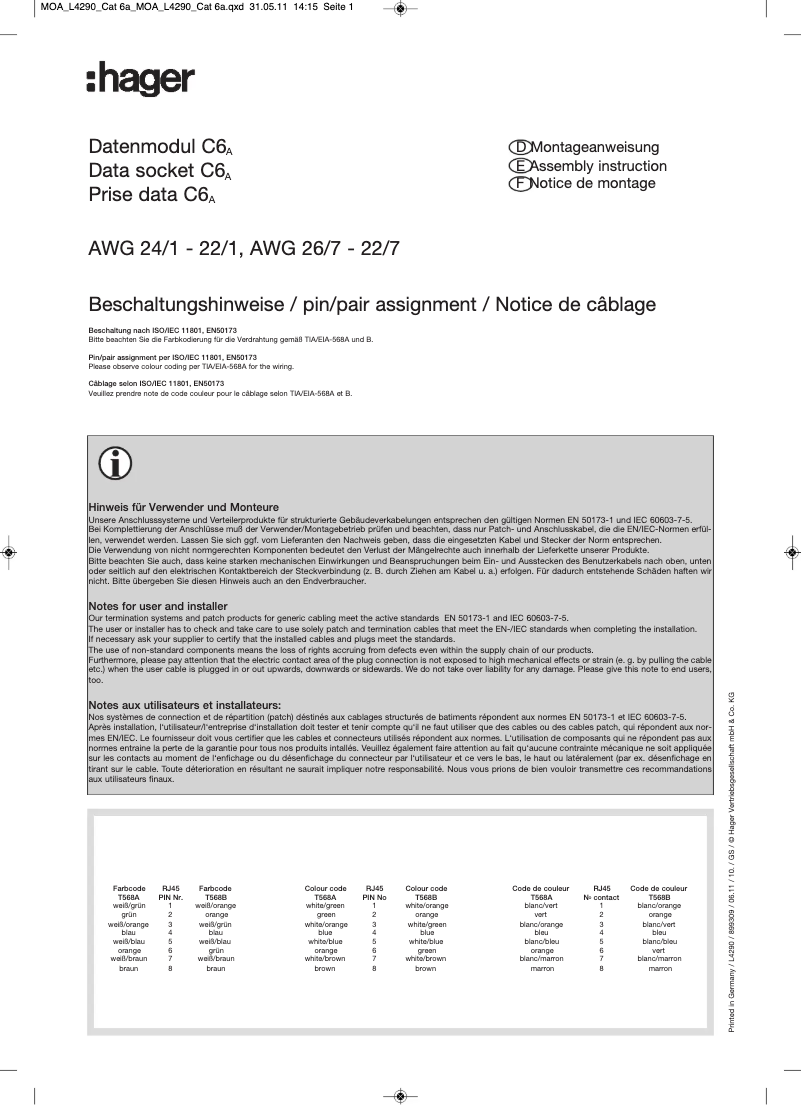 First page image of the manual for SL20080907D1