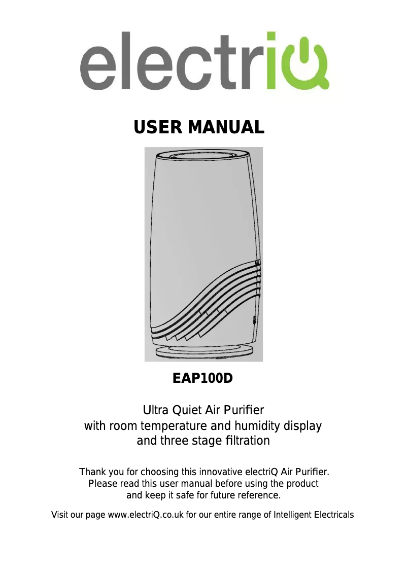 First page image of the manual for EAP100D