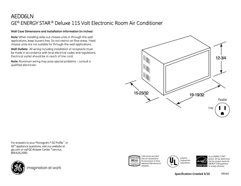 First page image of the manual for AED06LN