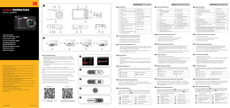 First page image of the manual for PixPro FZ43