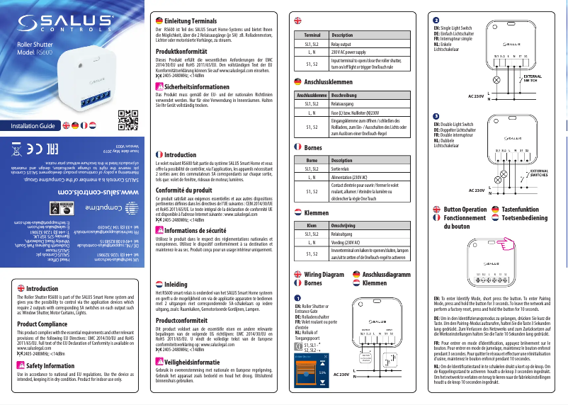 Page 1 of the manual User Manual Salus RS600