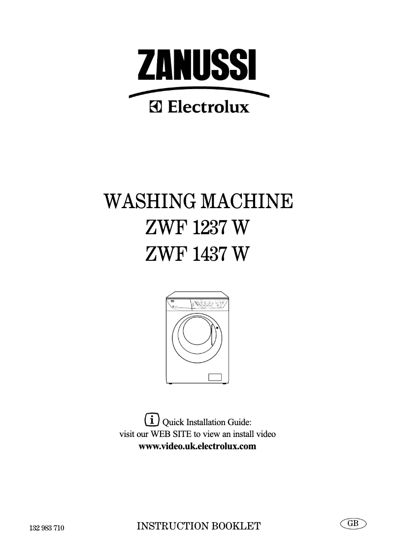 First page image of the manual for ZWF 1437 W
