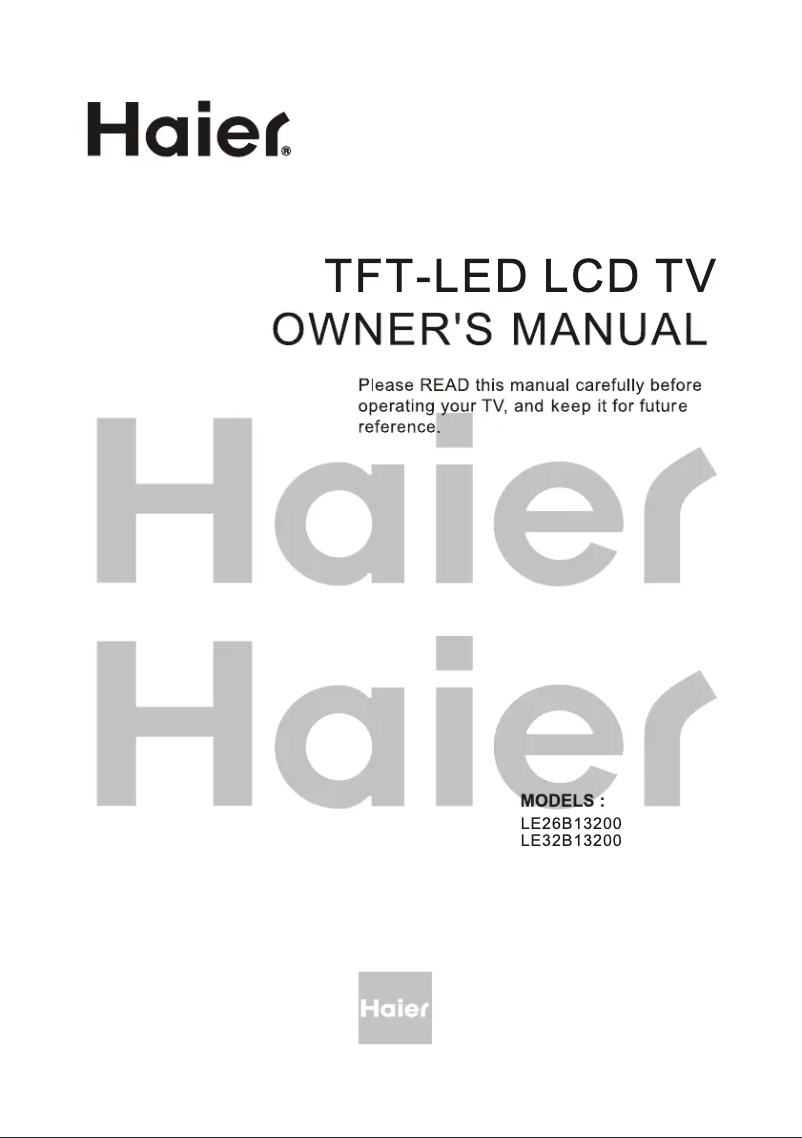 First page image of the manual for LE26B13200