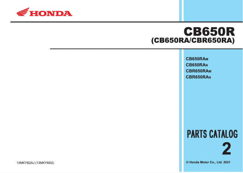 First page image of the manual for CB650R (2022)