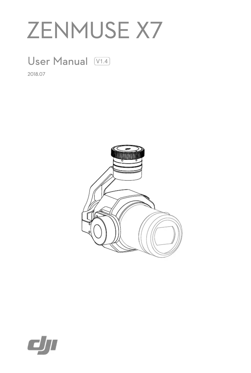 First page image of the manual for Zenmuse X7