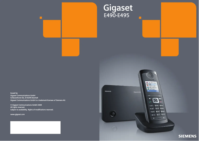 Page 1 of the manual User Manual Gigaset E495