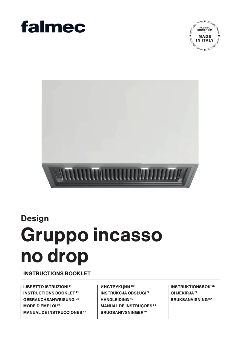 First page image of the manual for Gruppo Incasso No-Drop