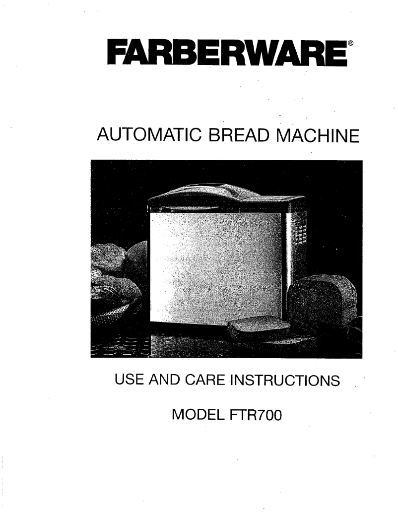 First page image of the manual for FTR700