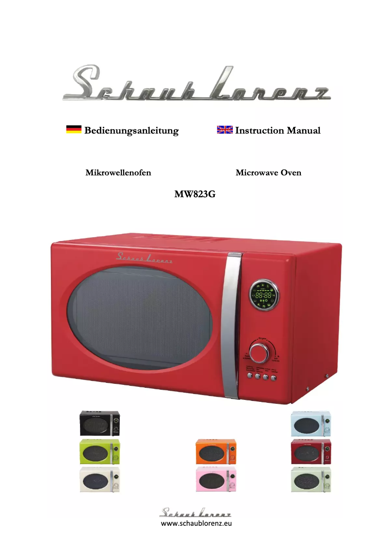 First page image of the manual for MW823G SP