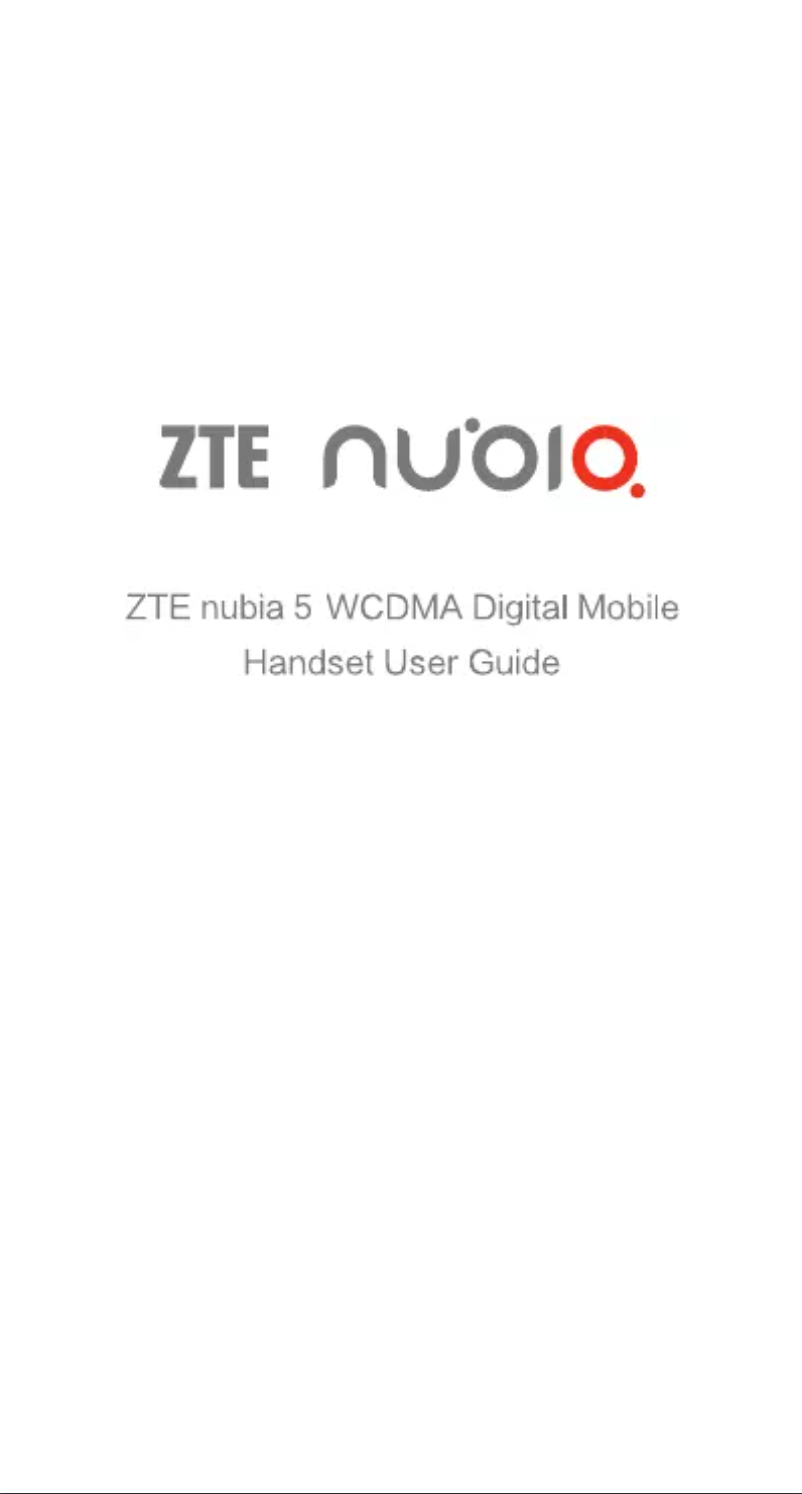 First page image of the manual for Nubia 5