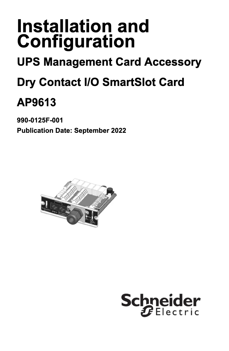 First page image of the manual for AP9613