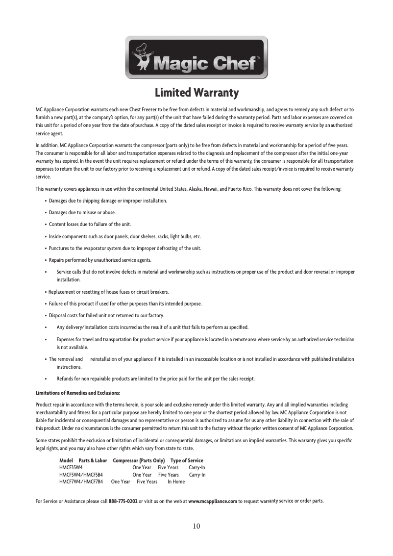 Image de la première page du manuel de l'appareil HMCF5W4