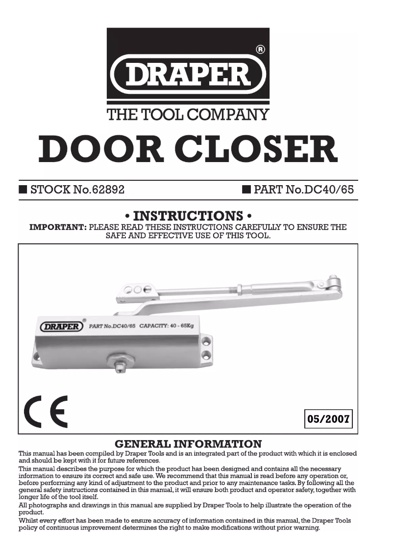First page image of the manual for DC40/65