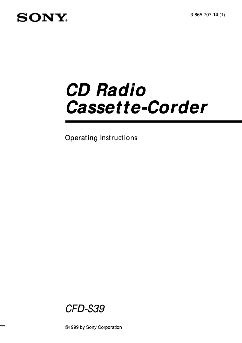 First page image of the manual for CFD-S39