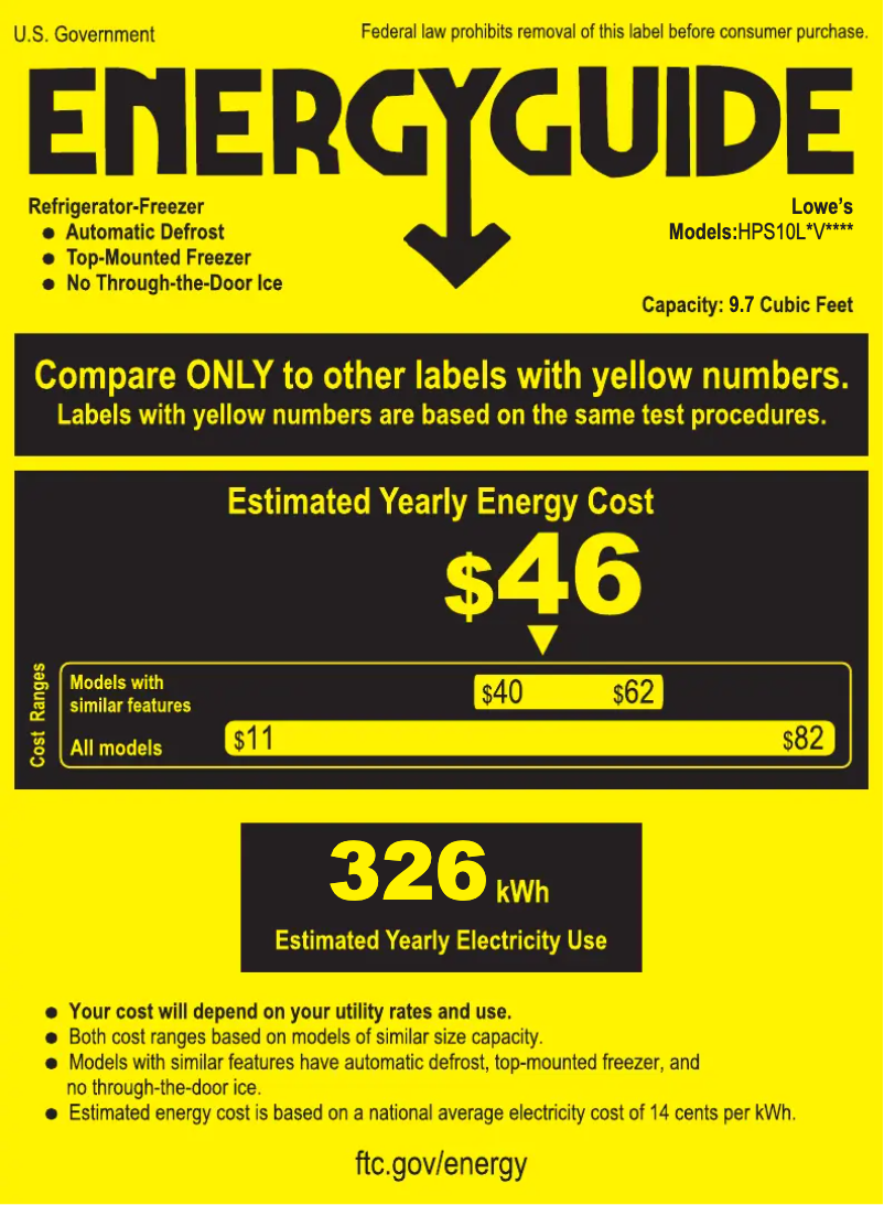Page 1 of the manual Energy Label Hotpoint HPS10LSVRSS
