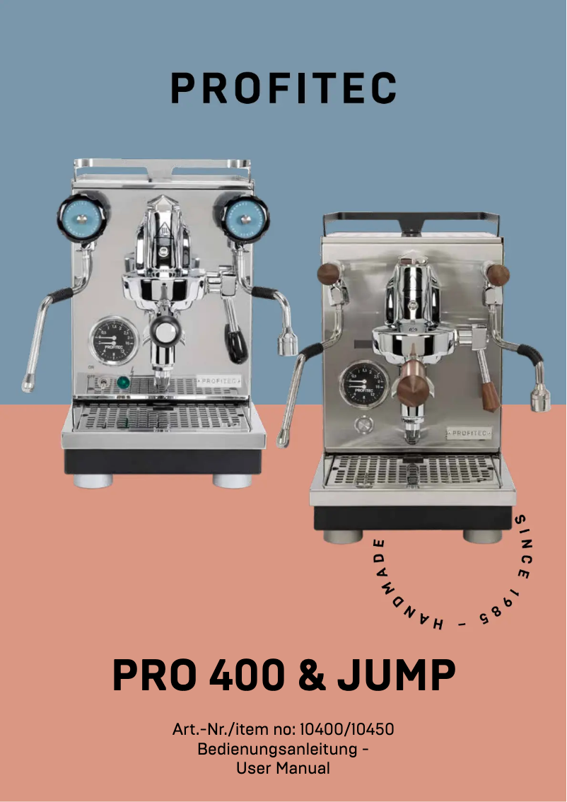 First page image of the manual for Pro 400