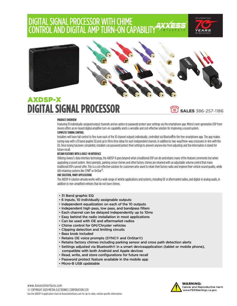 First page image of the manual for AXDSP-X