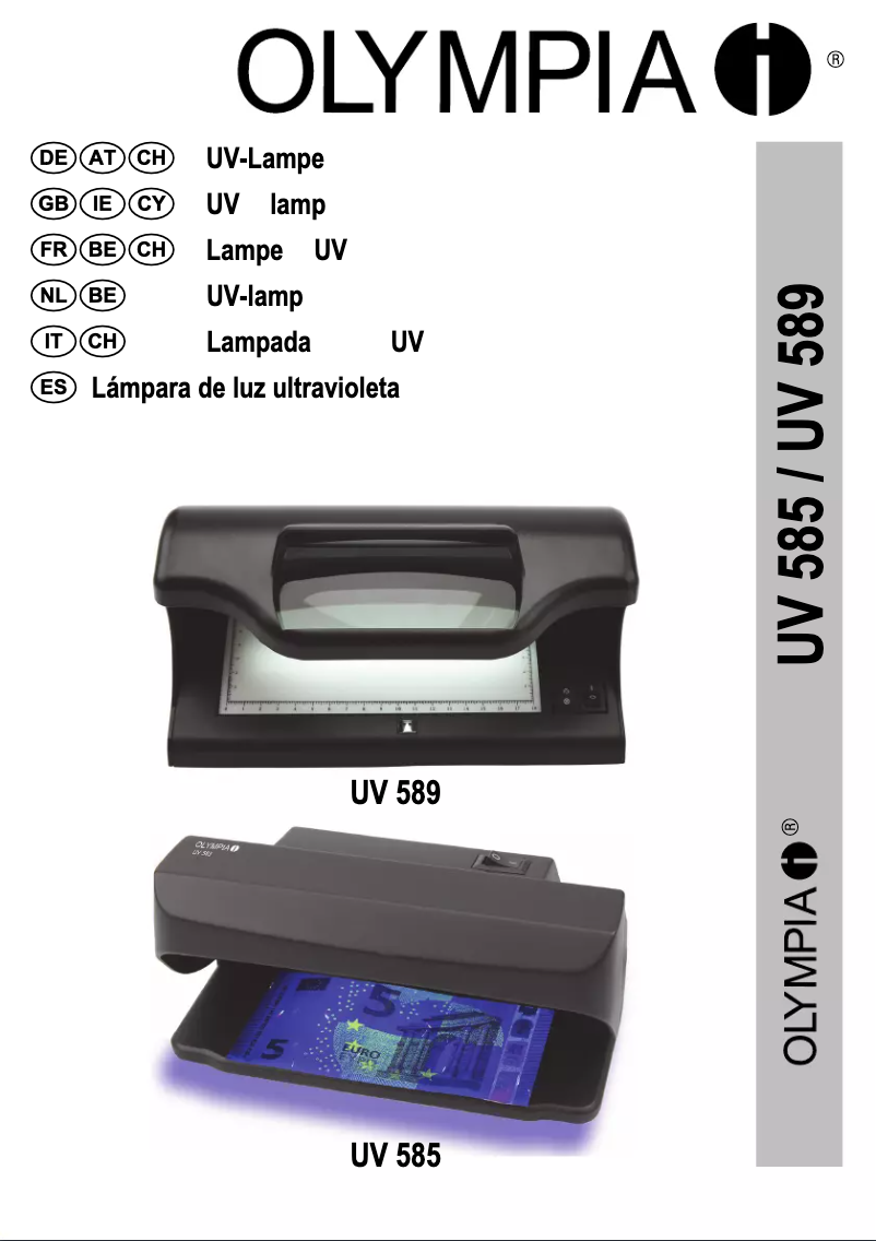 First page image of the manual for UV 589