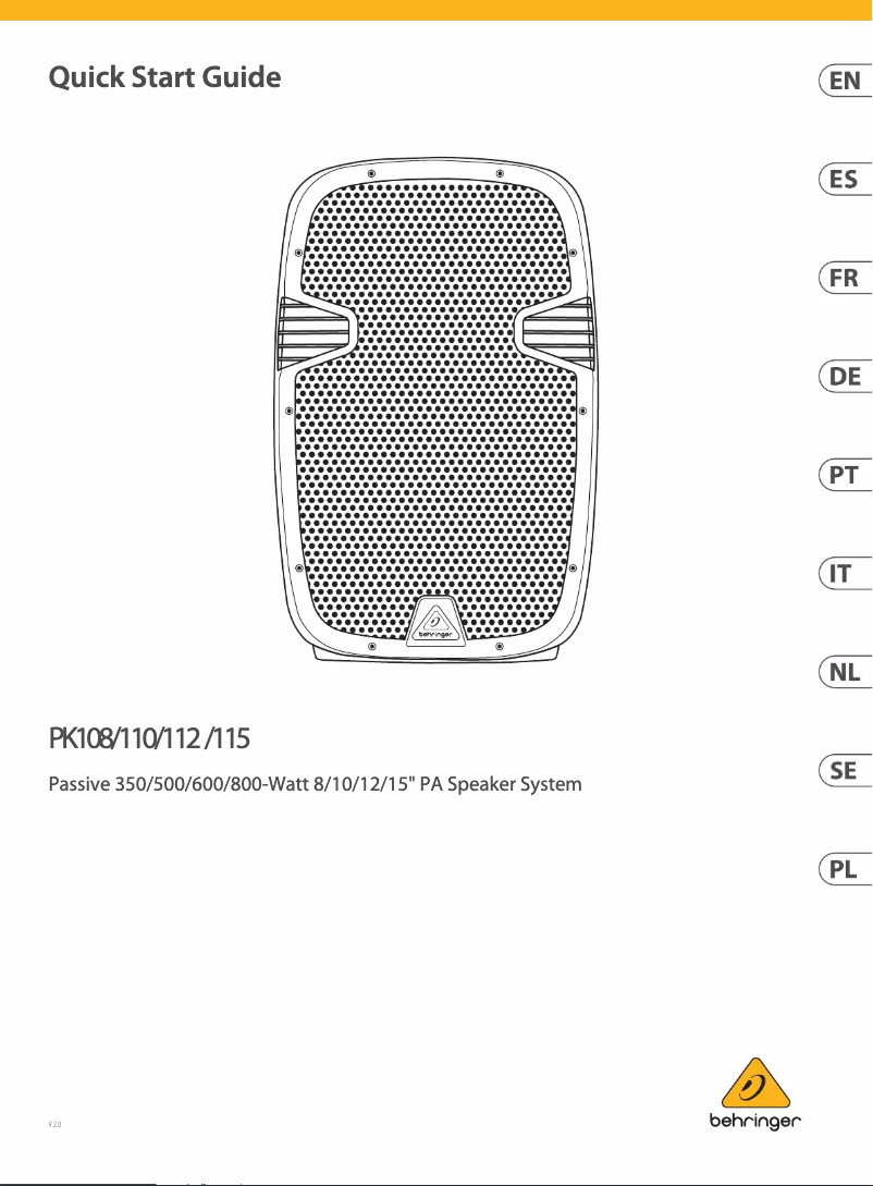 First page image of the manual for PK108