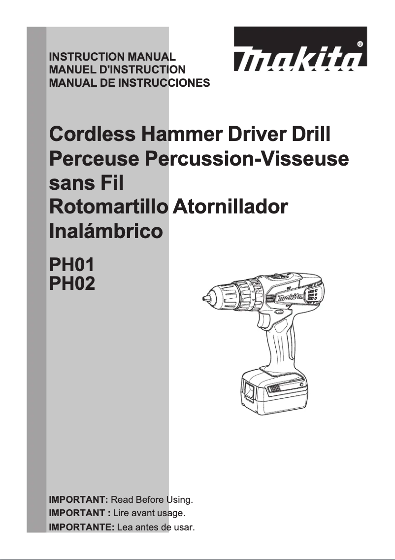 First page image of the manual for PH02X2
